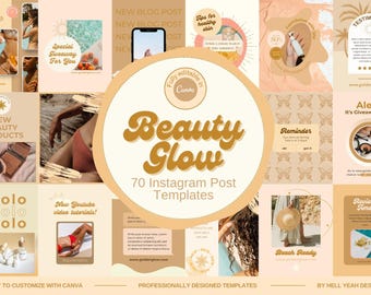 Beauty Glow Instagram Portrait Post Canva Templates