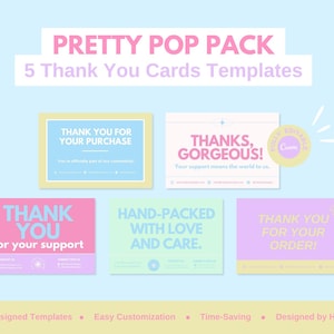 Modèles de cartes de remerciement The Pretty Pop Pack