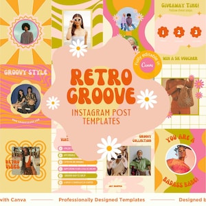 Retro Groove Instagram Post Templates Canva