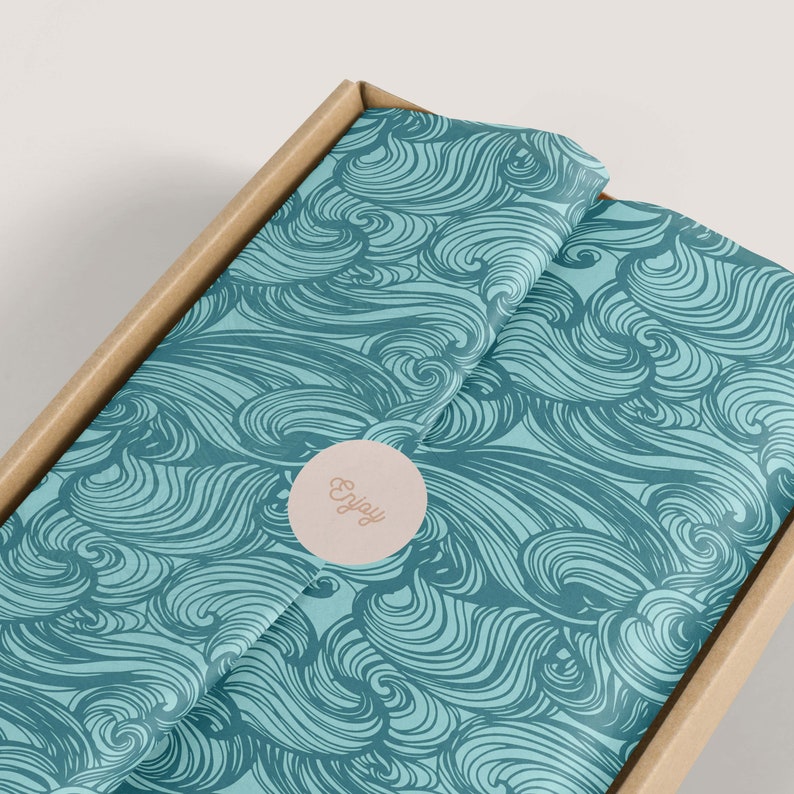 Printable Waves Wrapping/tissue Paper Design Tissue Paper Etsy