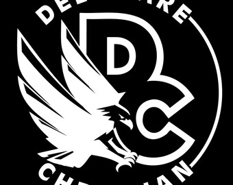 ESCUELA CRISTIANA DE DELAWARE Calcomanía para ventana