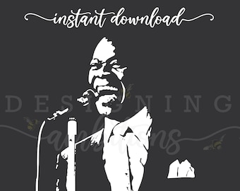 Louis Armstrong Cantando SVG, Cutting File, Iron-On, camiseta, taza, etc.