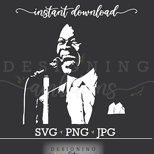 Louis Armstrong Singing SVG, Schneidedatei, Bügeleisen, T-Shirt, Tasse, etc.