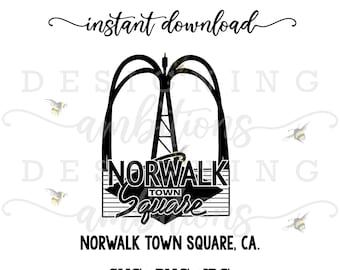 LA County Norwalk Town Square Sign SVG, Cutting File, Iron-On, camiseta, taza, etc.