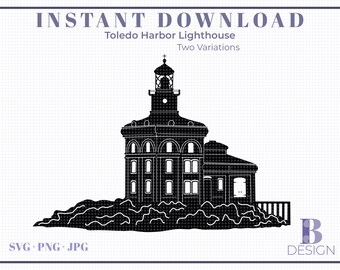 Faro del puerto de Toledo SVG - Diseño náutico del lago Erie (Descarga digital)