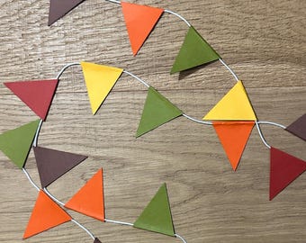 Guirnalda de banderines pequeños: colores otoñales, de cosecha y de Acción de Gracias, 1,8 metros de banderines, reutilizable, decoración versátil