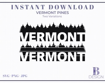 PINOS DE VERMONT Descarga instantánea!! - png & svg, Iron-on, Cricut para camiseta, taza, etc.