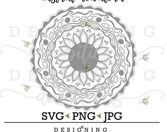 Seis mandalas dibujados a mano: SVG, archivo de corte, plancha, camiseta, taza, etc.