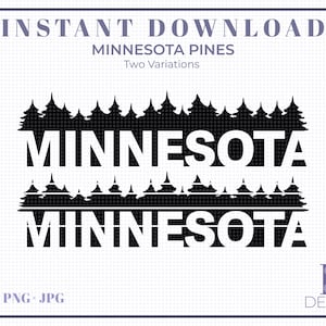 MINNESOTA Pine Trees . Instant Download!!  - PNG & SVG, Iron-on, Cricut for T-shirt, Mug, etc.