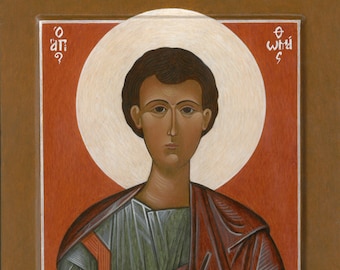 Hand-Painted Orthodox Icon: Holy Apostle Thomas, Patron Saint (12x9 inches)