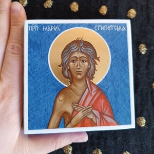Saint Mary of Egypt. Orthodox icon. Handmade. Wooden icon. Wooden souvenir. Sacred art. Icon as a gift. Artist Lidia Yakobchuk. Ukraine