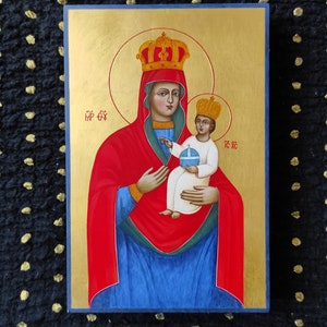 Icon Virgin Konevska (Holubytska). Mother of God with the baby Jesus. Orthodox icon. Handmade icon. Individual orders. Made in Ukraine