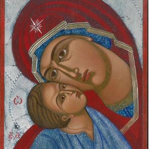 Mother of God with the Child. Eleusis or Adoration. Modern icon. Sacral art. Orthodox icon. Individual orders. Made in Ukraine. Wall decor
