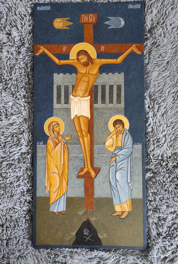 Decorazione Croce In Cristallo Con Statua Di Gesù In Preghiera – Ornamento Religioso Fatto A Mano Per Casa O Regalo
