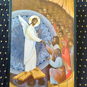 Descent into hell. Resurrection of the Lord. Resurrection of Jesus Christ.  Orthodox Icon. Wooden icon. Icon to order. Made in Ukraine.