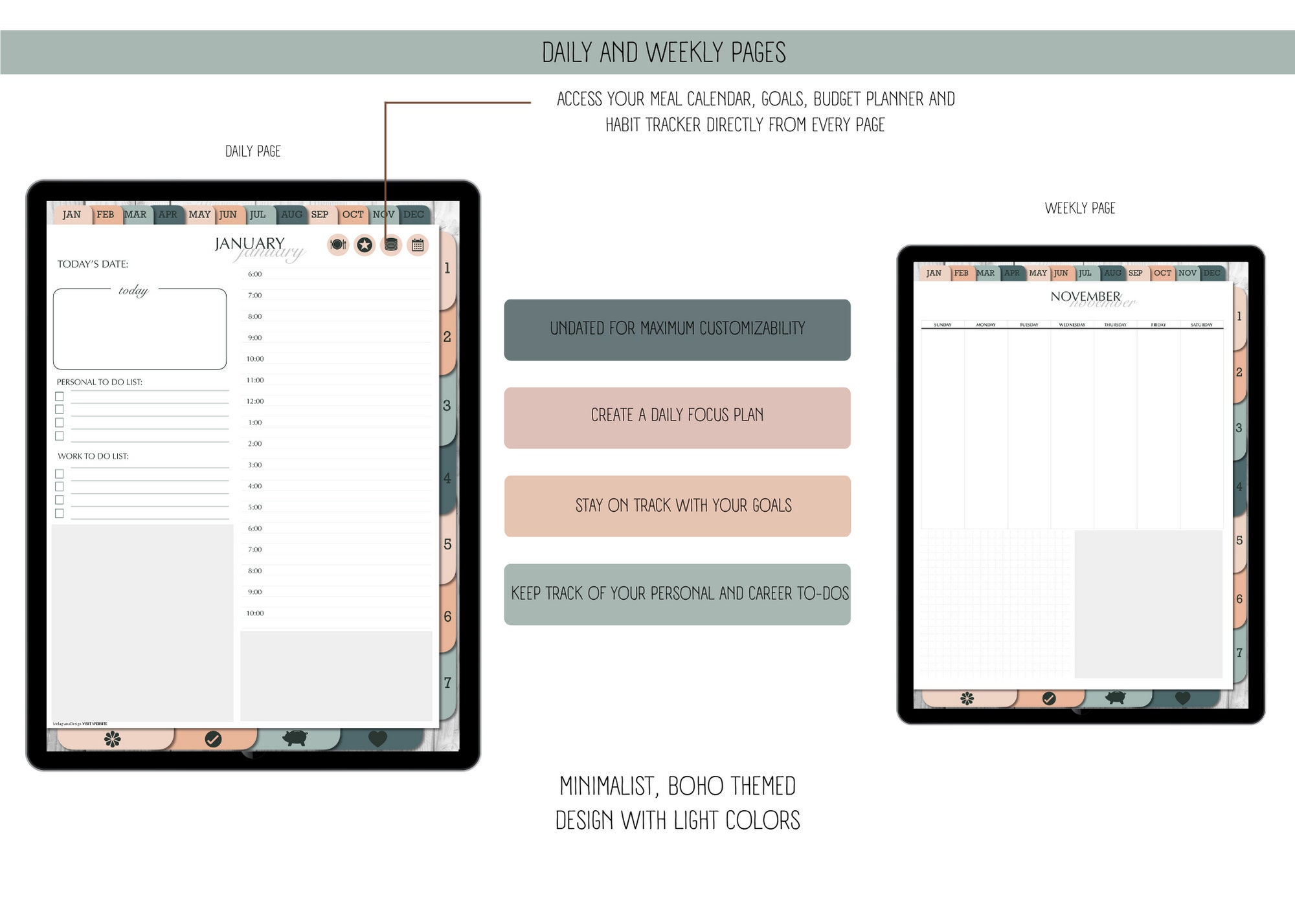 ADHD Digital Planner 2023 for Adult, Goodnotes Planner, Undated Daily ...