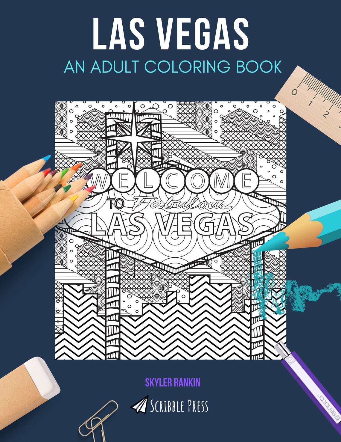 Las Vegas Coloring Book For Adults Etsy