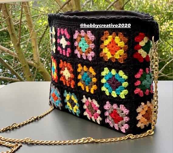 Borsa fatta a mano, borsa a maglia/uncinetto/sacca/borsa da donna/Regalo  per lei/borsone/borsa boho/borsa a mano/ borsa tracolla/multicolor | Cerca  Tracolle su Mooza