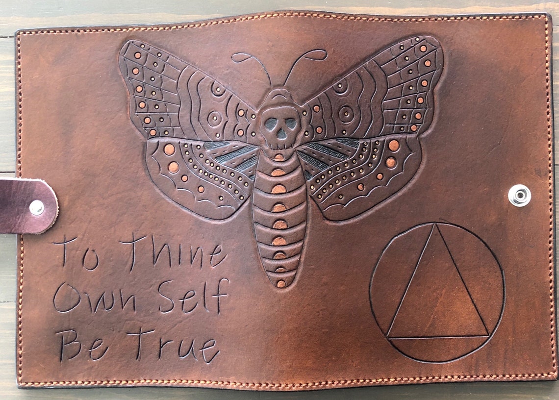 Custom Leather AA NA Book Cover Etsy