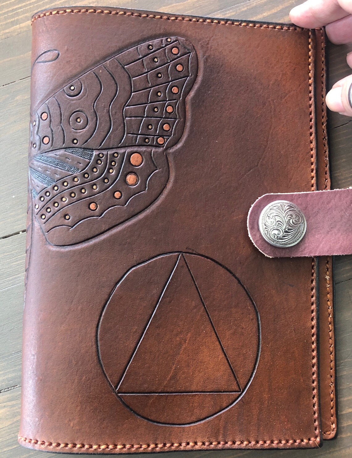 Custom Leather AA NA Book Cover Etsy