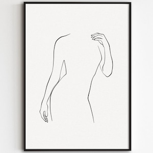 Abstract Woman Wall Art, Minimalist Female Body Print, Feminine Poster, Female Figure Line Drawing, Woman Silhouette Artwork