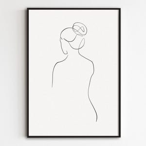 Woman Back Line Art, Minimalist Woman Print, Abstract Female Silhouette Poster, Minimal Feminine Artwork