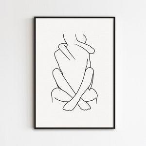 Paar Linie Kunst, Umarmung Linie Kunst, Mann und Frau Wandkunst, umarmt Paar Poster, romantischer Druck für Schlafzimmer, abstrakte Liebe Wanddekor