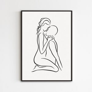 Paar Linie Kunst, Abstrakte Umarmung Zeichnung, Minimalistische Liebe Druck, Mann und Frau Poster, Romantische Schlafzimmer Wand Kunst, Beziehung Umriss
