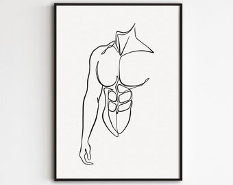 Naked Man Drawing - Etsy