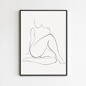 Body Positive Print, Curvy Woman Line Art, Thick Girl Wall Art, Minimalist Feminine Drawing, Female Figure Poster, Body Positivity Artwork