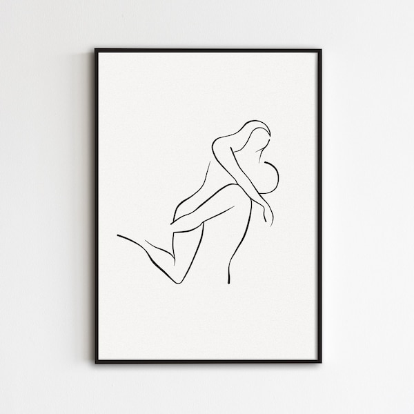 Couple Hugging Art, Hug Line Art, Abstract Love Wall Art, Man And Woman Drawing, Couple Body Outline Print, Lovers Art, Romantic Poster