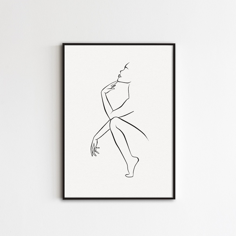 Woman Body Line Art Minimalist Figure Art Abstract Female - Etsy
