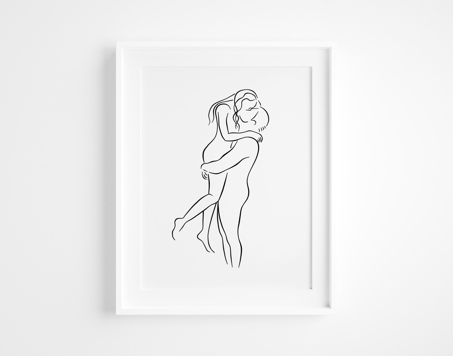 Couple Hug Line Drawing Couple Hugging Print Abstract Kiss - Etsy