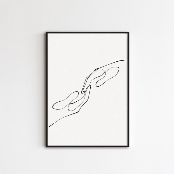 Hands Line Art Printable, Abstract Couple Line Drawing, Romantic Bedroom  Poster, Continuous Line Artwork, Minimalist Love Art, Hands Outline 