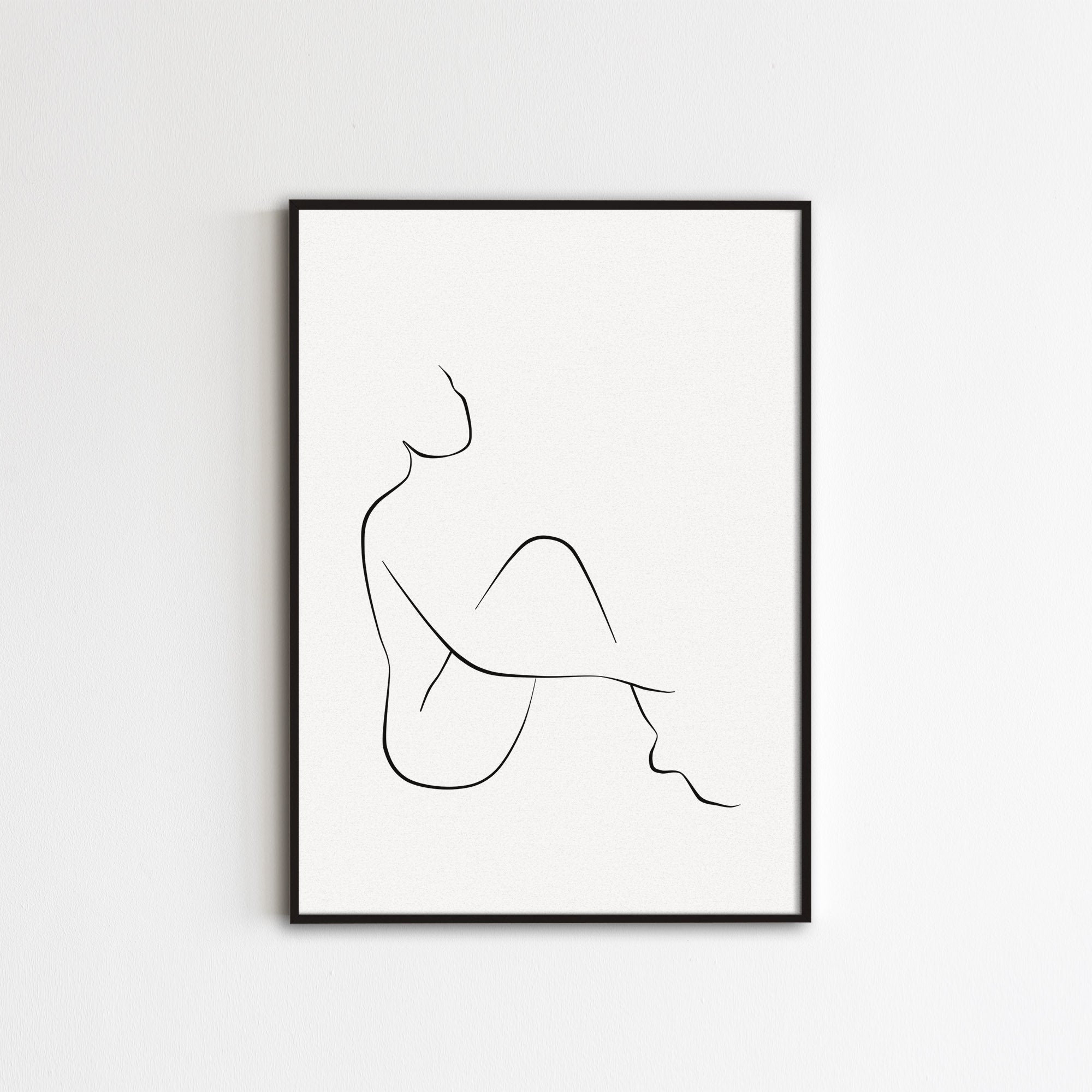 FRAMED Hessian Woman Line Art Female Figure Abstract Woman Body Wall Design 