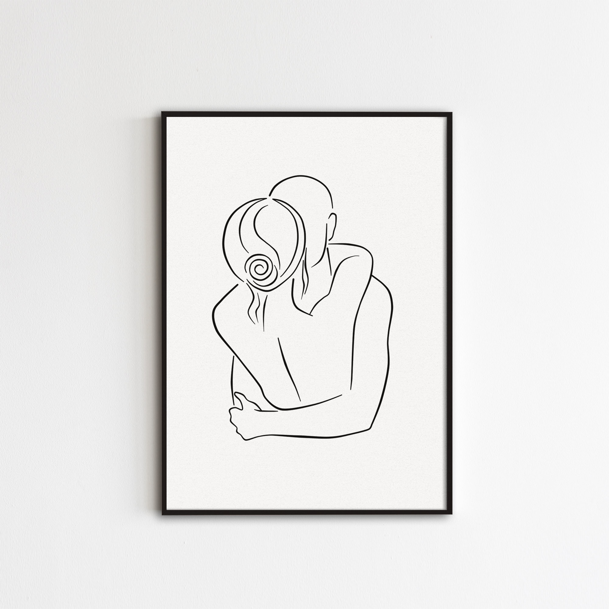 Couple Line Art Kissing Couple Print Minimalist Love Art Etsy