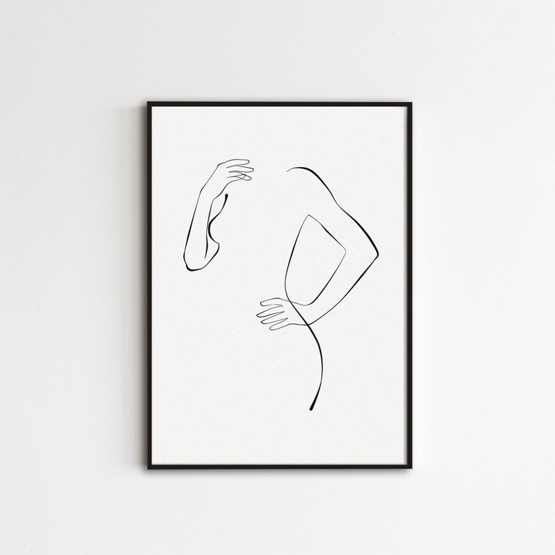Woman Silhouette Line Art Body Line Drawing Abstract Female - Etsy