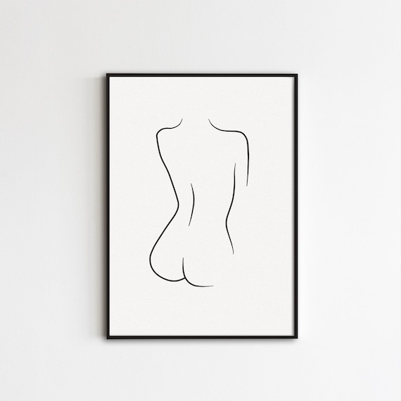 Nude From Behind Letterpress Art Print Nude From Behind Letterpress Art Print