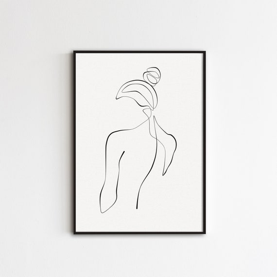 Woman Back Drawing, One Line Art Woman, Female Figure Wall Art, Single Line  Drawing Printable, Female Back Illustration, Continuous Line Art 
