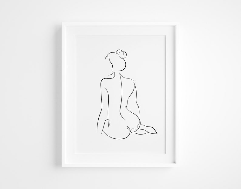 Woman Back Line Art Print Female Body Line Drawing Abstract - Etsy