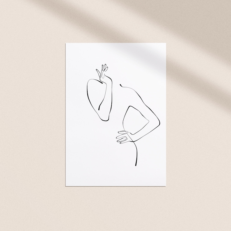 Minimal Line Drawing Woman Minimalist Body Print Abstract Etsy