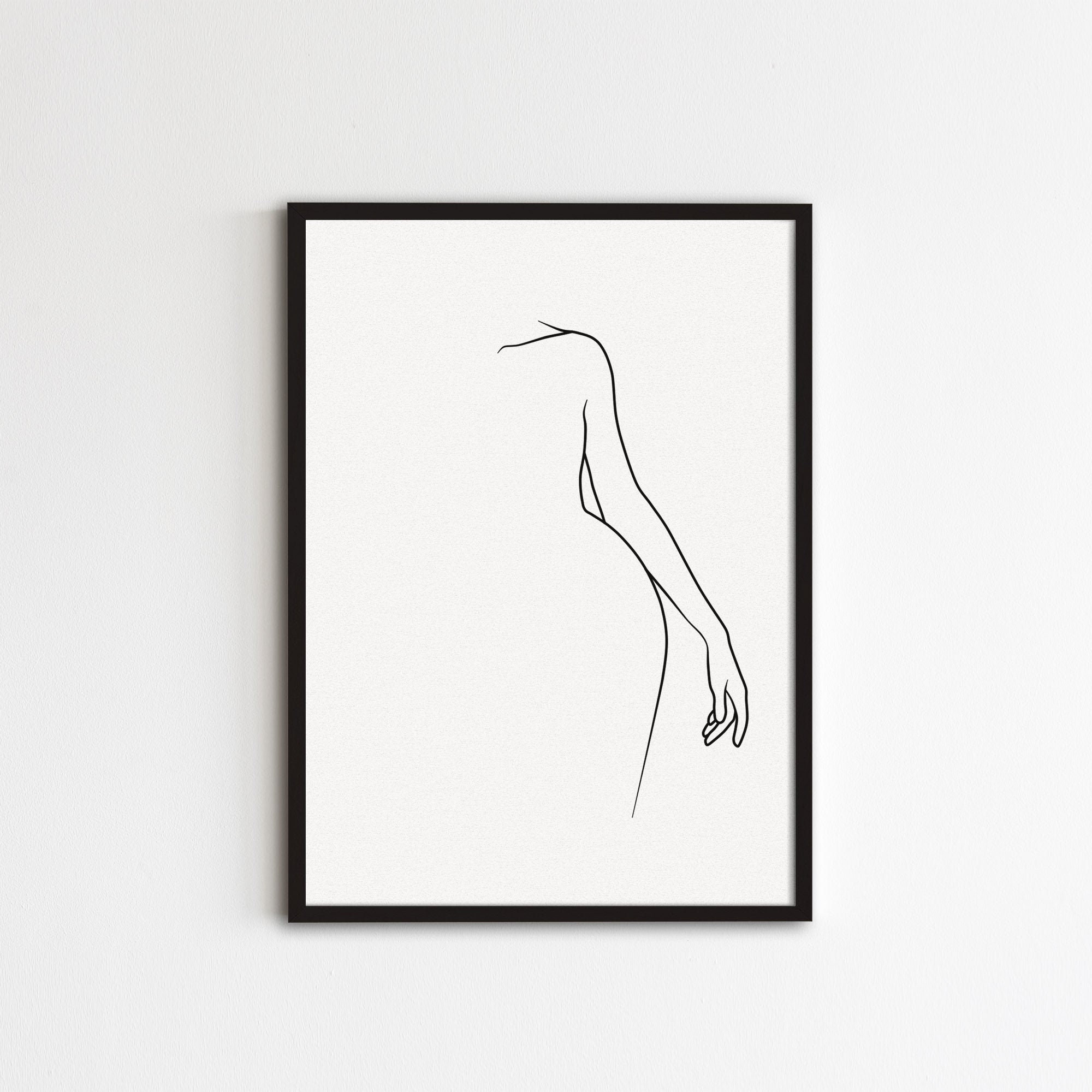 Female Line Art Print Abstract Body Print Minimalist Woman | Etsy