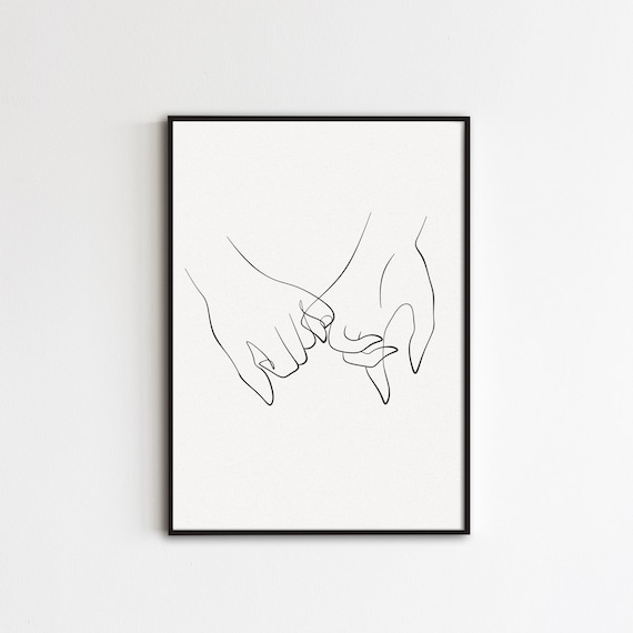 Pinky Promise Print, Pinky Swear Art, Holding Hands Line Art, Dibujo de  manos de pareja, Cartel de manos minimalista, Arte de pared imprimible  abstracto -  México