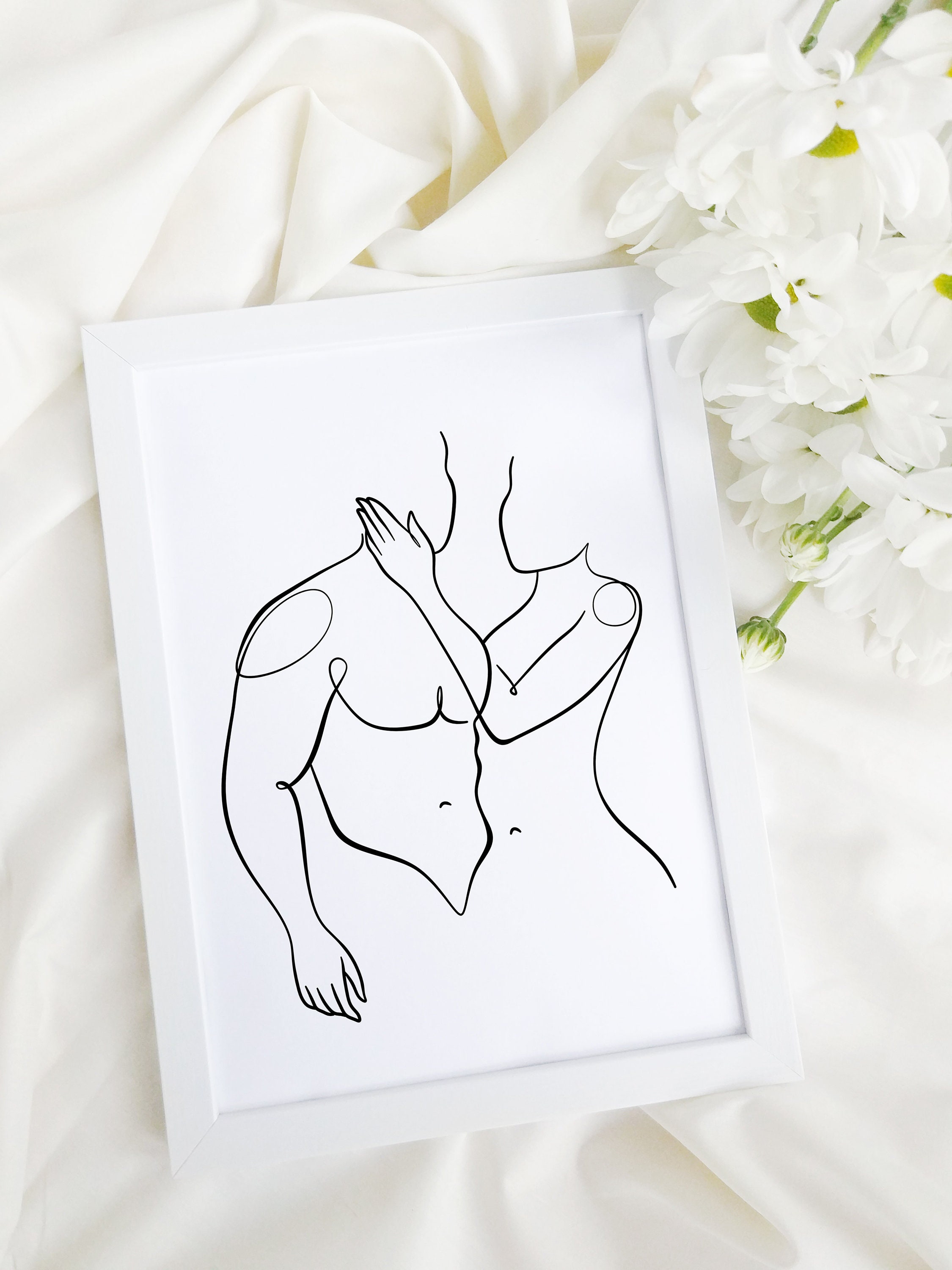Couple Line Art Abstract Lovers Line Drawing Couple Hugging Etsy India