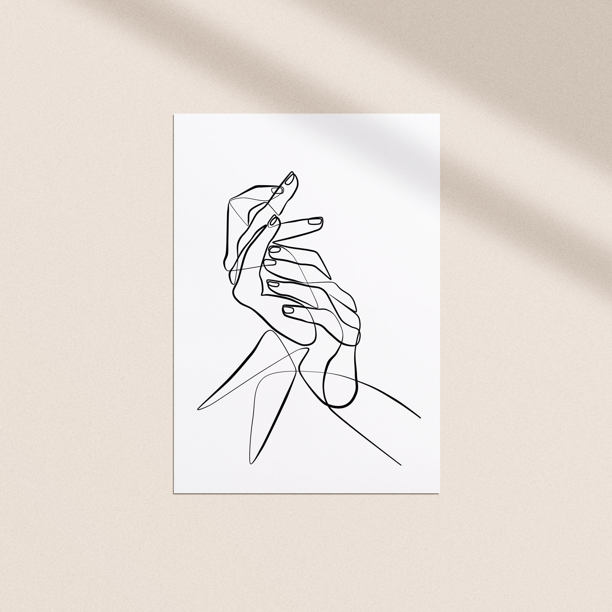 One Line Hand Art Print Single Line Drawing Continuous Line | Etsy