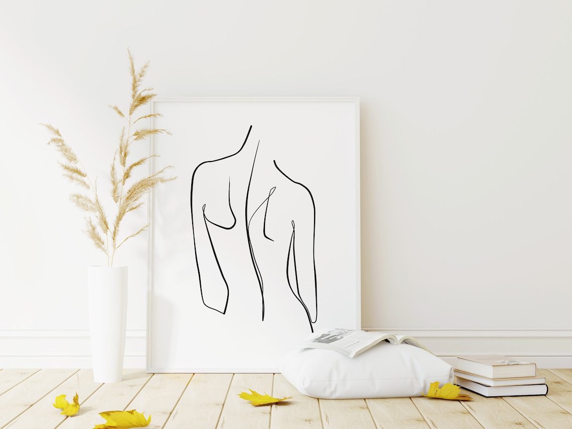 Woman Back Line Art Woman Outline Drawing Female Back Art - Etsy