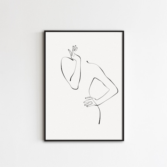 Minimal Line Drawing Woman Minimalist Body Print Abstract | Etsy