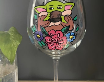 Hand painted child wine glass