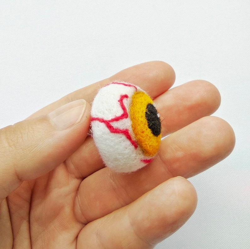 Set of 2 halloween brooches Felted creepy cute pins. Spider brooch and halloween evil eye brooch