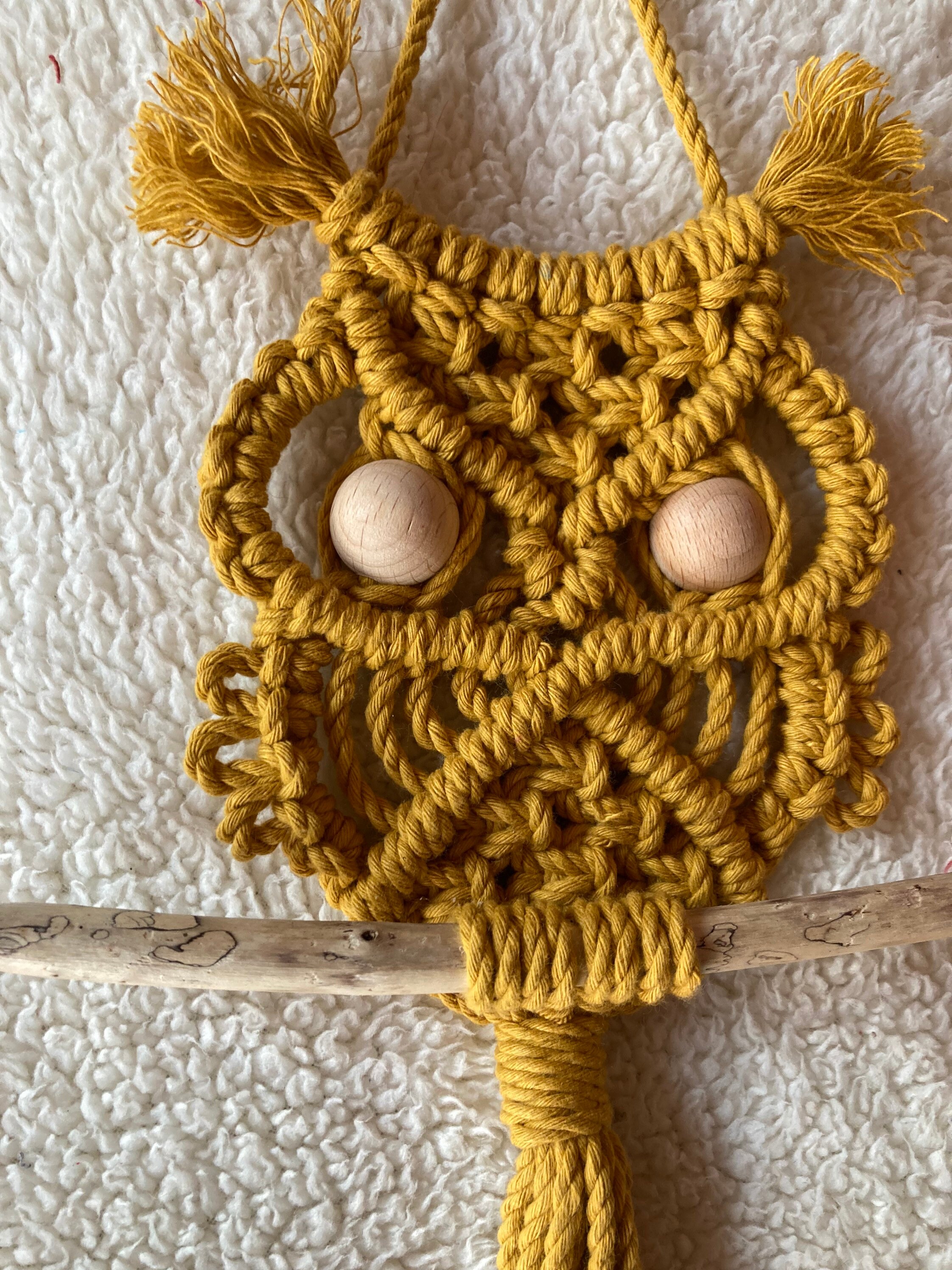 Driftwood Macrame Owls Wall Decor homemade Wall Art Etsy